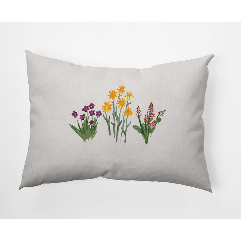 Coussin extérieur Flower Trio, Mauve