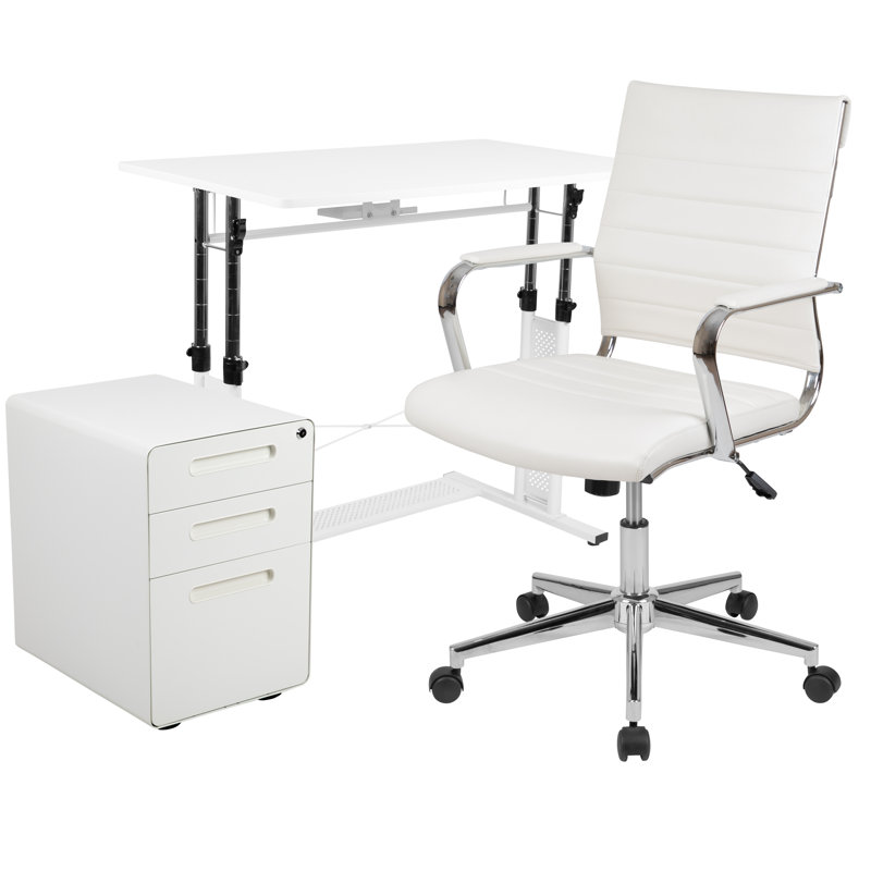 Ensemble de bureau ergonomique, chaises et classeurs Nisa