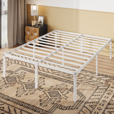 18 Inch Metal Platform Bed Frame With Storage Space