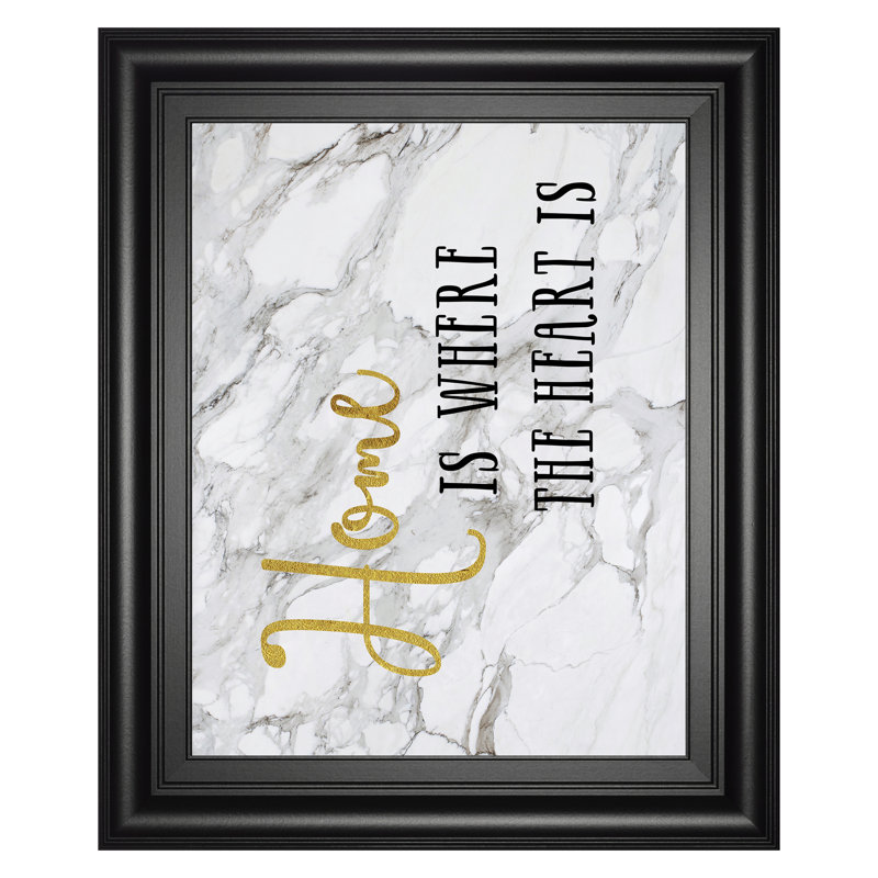 «Heartfelt Marble Quote», art mural - 22 po x 26 po - cadre noir
