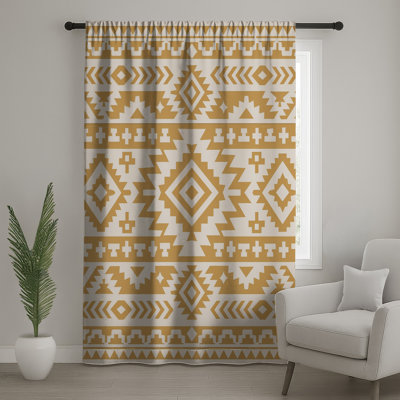 Rideaux de fenêtre à motif aztèque Southwestern