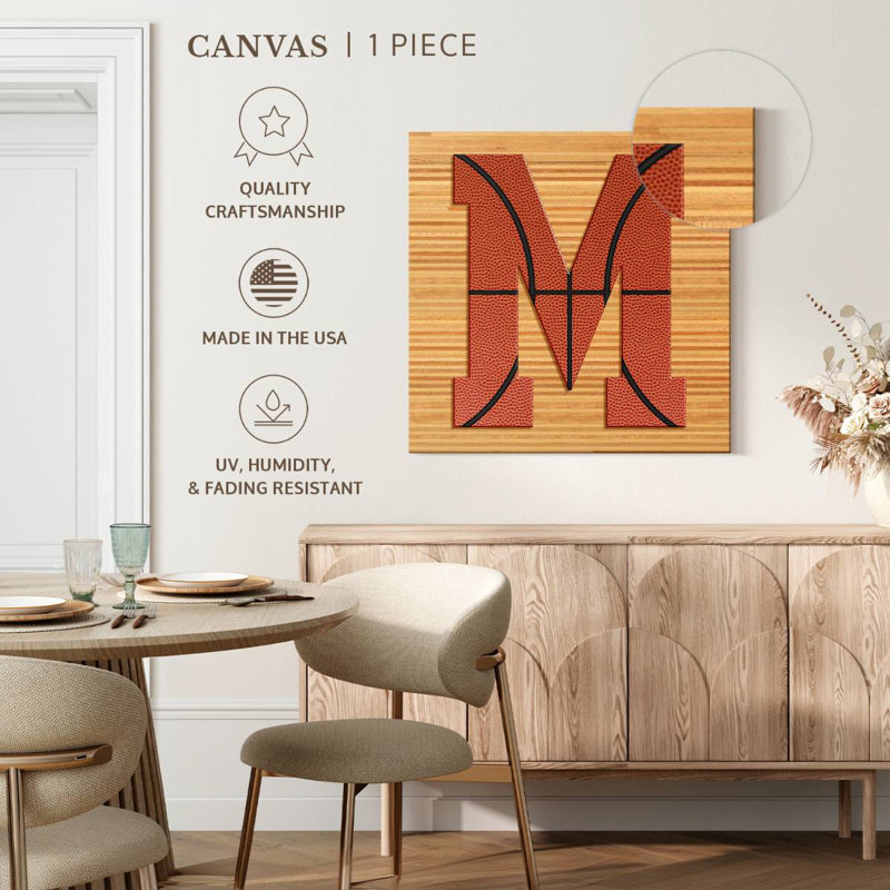 Tergel Basketball Letter M, 33" H x 33" W