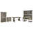 4 Pieces: Desk, Cabinet, Bookcase, Credenza