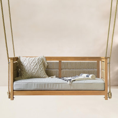 Blaine Teak Porch Swing with Cushion