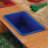 Outdoor Covered Wooden Sandbox with Bins and Striped Navy & White Canopy