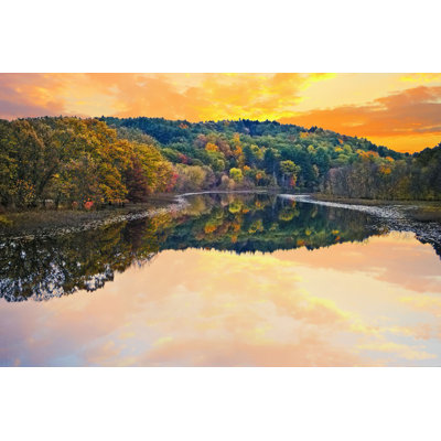 Sunrise At Sudbury River In Autumn by Sandy Smith - Wrapped Canvas Print