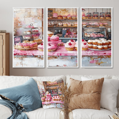 Rose et rouge Patisserie Paradise - ensemble d'art mural alimentaire
