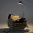 Swoop 69 in. Modern LED Adjustable Floor Lamp with Black Metal Bowl Shade and Gold Accent, Bulb Included