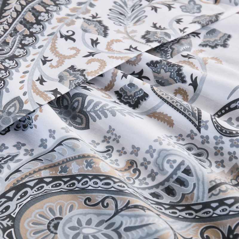Ensemble de 2 taies d'oreiller grand format, 2 taies d'oreiller 100% coton, housses de coussin gris à motif bohème, taie d'oreiller naturelle respirante douce avec fermeture à enveloppe (grand, 20 po x 30 po)