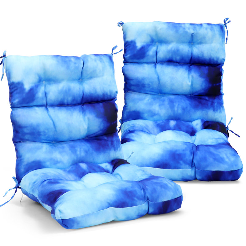 Indoor/Outdoor Seat/Back Cushion, Tie Dye Blue