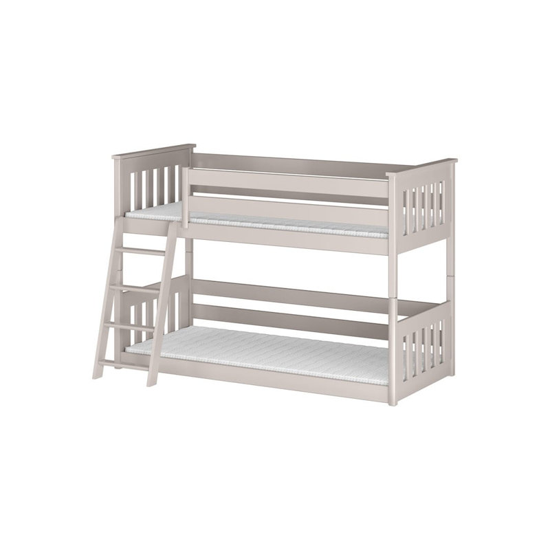 Wooden Bunk Bed Kevin 90x190cm - Compact Elegance for Flexible Living, Cashmere