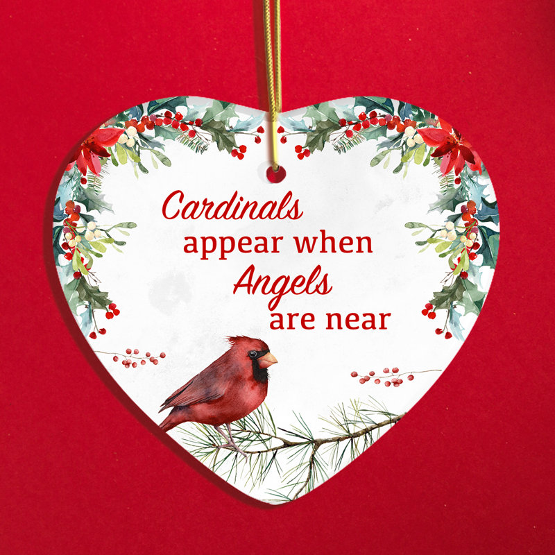 Ornement de Noël «Cardinals Apparear When Angels Are Near Floral»