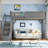 Twin Size Loft Bed With Built-In Wardrobe And Storage Space, Solid Wood Loft Bed With Beside Shelves, Full-Length Guardrails And Stairs, No Box Spring Needed, Gray-1433747158-1433747145