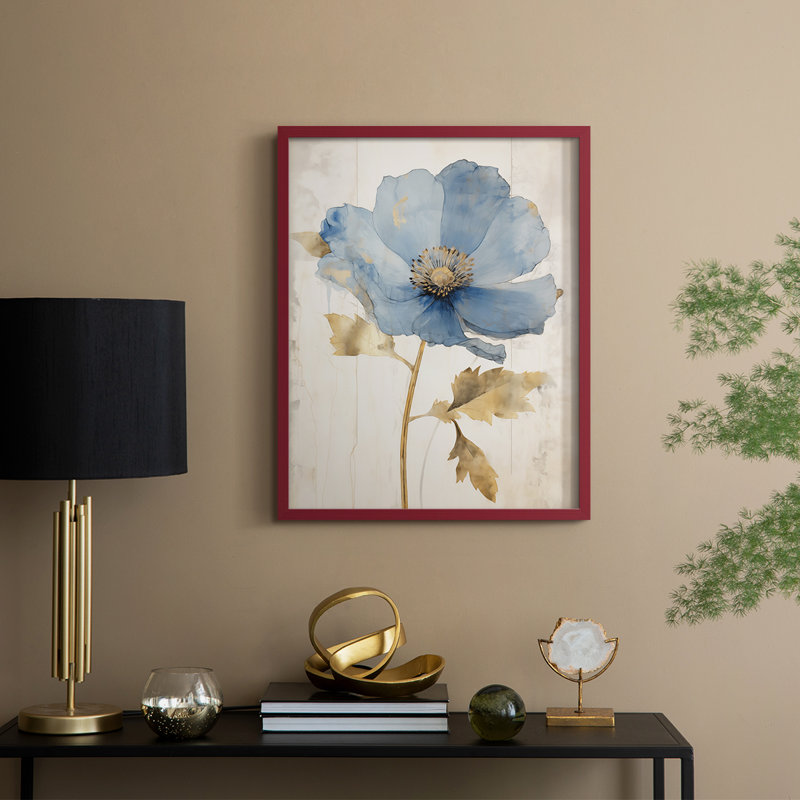 Série FLORAL - impression encadrée de qualité supérieure - prête à être accrochée - aucun clou requis, Rouge