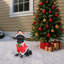 Statue de Noël de chien, figurine de chien de Noël en tenue de père Noël rouge