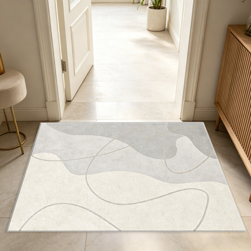 Grey Abstract Line carpet-easy to clean, machine-washable, soft and comfortable; suitable for door mats, kitchens, living rooms, bedrooms, corridors, and laundry areas. Easy to clean, durable carpet for home decoration.