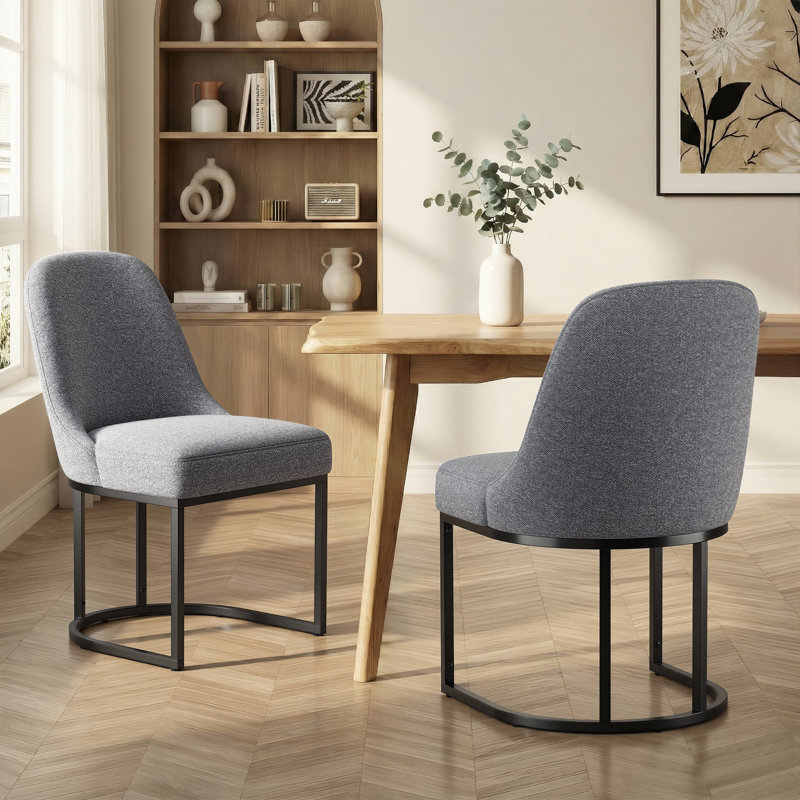 Chaise de salle à manger rembourrée Modern, Gris