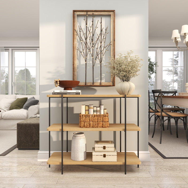 Brown Wood Frame with Metal Tree Wall Decor