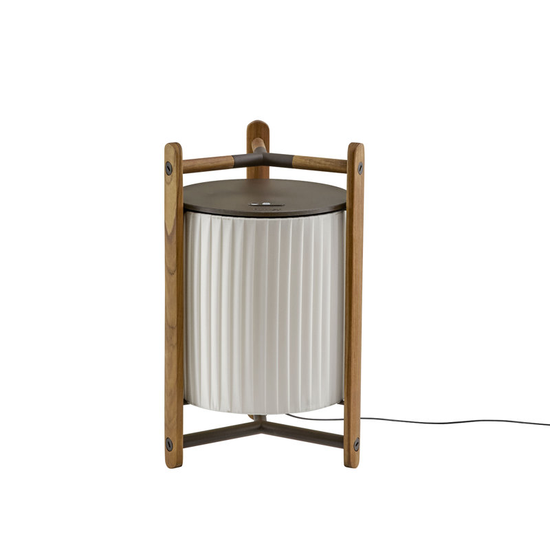Lampe sur pied Kando - abat-jour ruban, Blanc