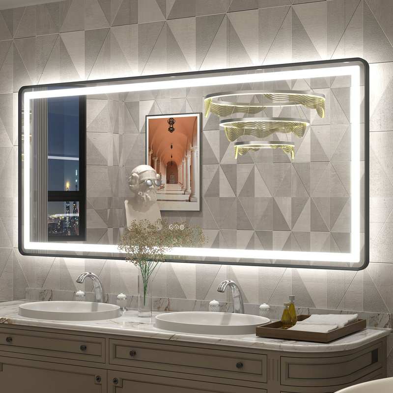 Aevar UL Certified Front & Back LED Anti-Fog Tempered Glass Bathroom/Vanity Mirror with 3-Year Warranty, 60" x 28"