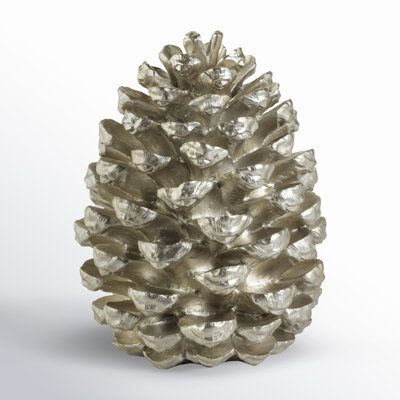 Silver Decorative Pinecone Figurine
