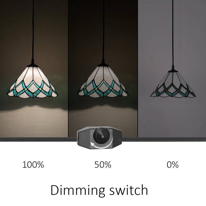1 luminaire suspendu suspendu de 7 pouces, Bleu clair