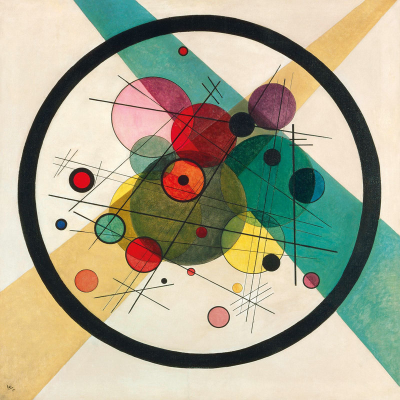 Circles in a Circle by Wassily Kandinsky - 1 Piece Wrapped Canvas Wall Art, 70cm H x 70cm W x 4cm D