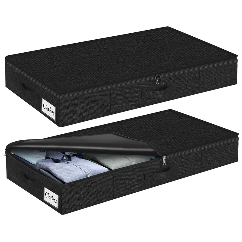 Ebern Designs Fabric Underbed Storage, Black
