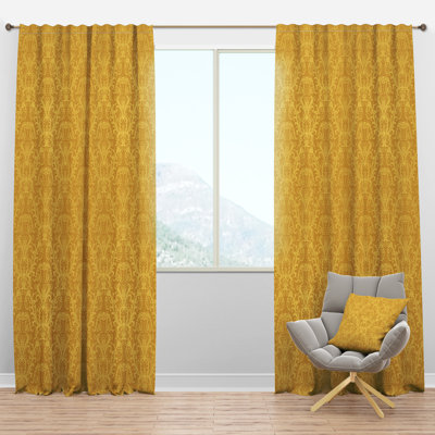 Panneaux de rideaux glam designart' ' Luxury Golden Floral