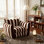 Fauteuil d'appoint surdimensionné rayé de 40 po de largeur, fauteuil côtier moderne avec base de socle et coussins réversibles, méridienne et demi pour le salon