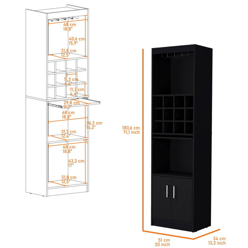 Armoire à vin Black, Noir