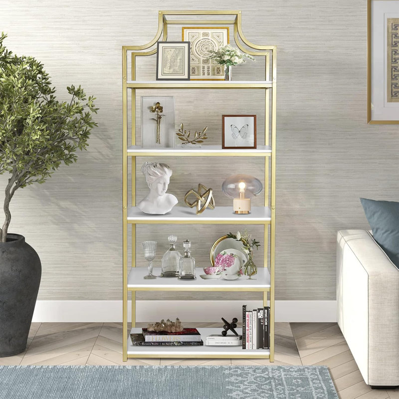 5-Tier Gold Bookcase