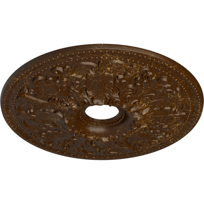 23 médaillon de plafond Ashley de 23 7/8 po x 4 po x P 2 1/8 po (convient aux auvents jusqu'à 4 3/4 po), Craquelure racinette