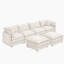Canapé modulaire 130,7 pouces en chenille modulaire beige - canapé 4 places en U avec repose-pieds mobile, combinaison de bricolage pour le salon-375896797