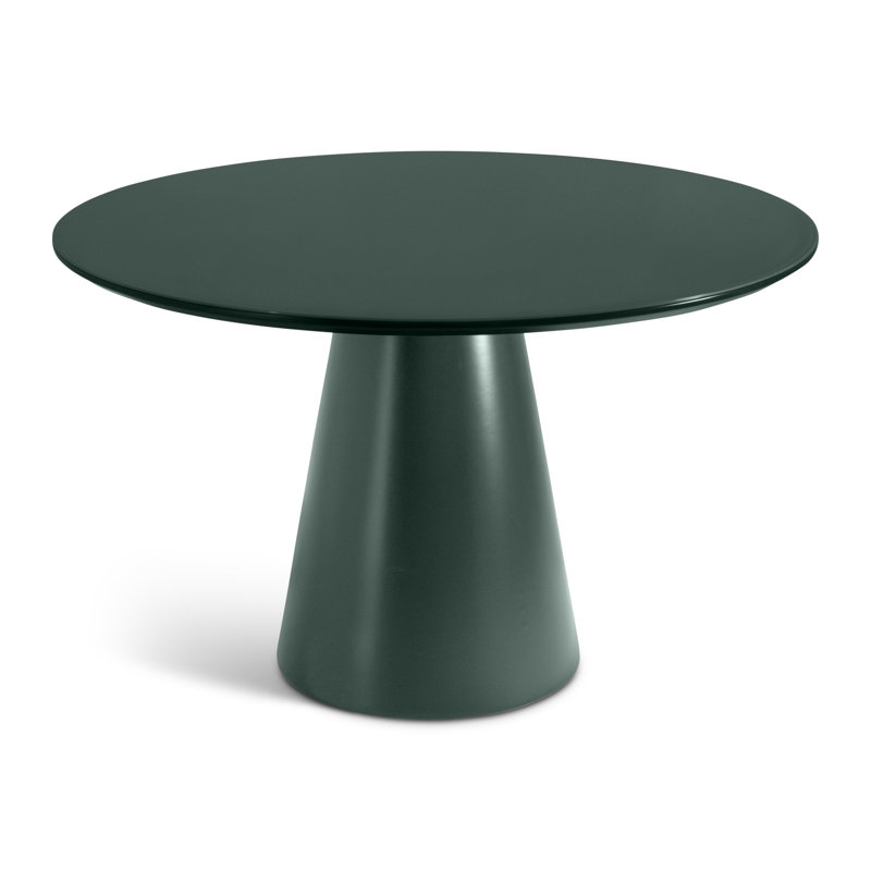 Burdon 47" Glass Top Pedestal Dining Table, Floresta