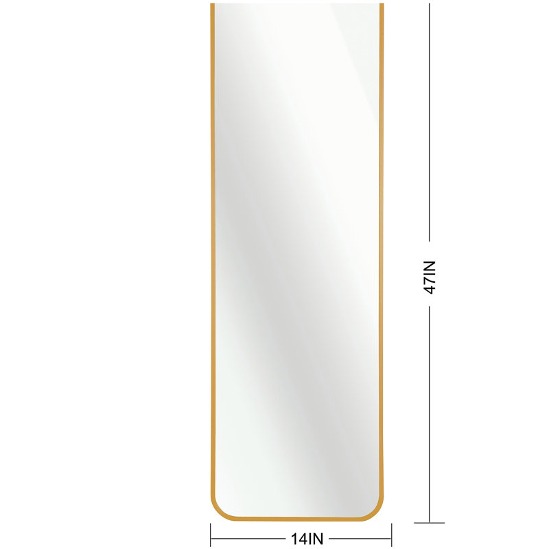 47 x 14IN Door mirror.(W2203P182156), Golden