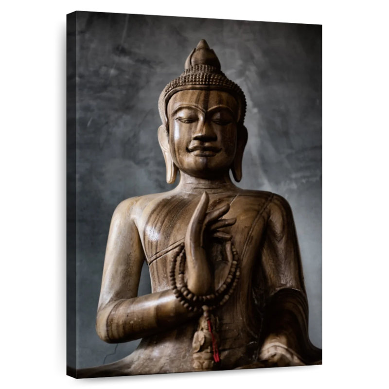 Statue de Bouddha sculptée, H 30 po x l 20 po