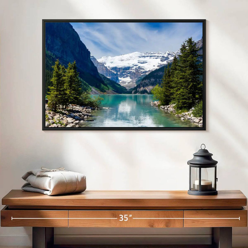 Splendide lac Louise, 25 po x 17 po, Cadre flottant noir