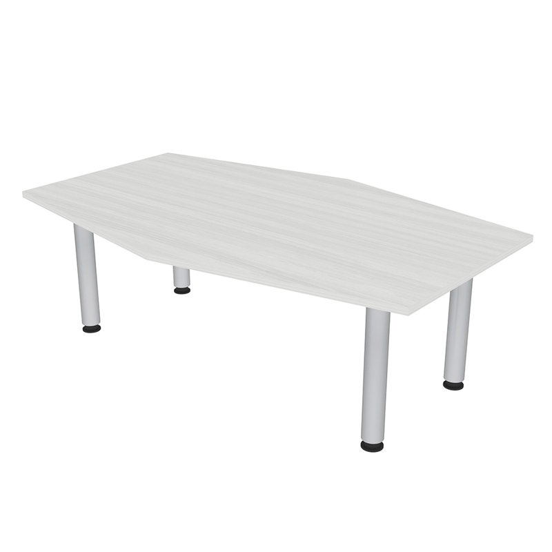 Table hexagonale avec pieds Nyemia, Cyprès blanc, Argent argent, L 72 po x l 48 po