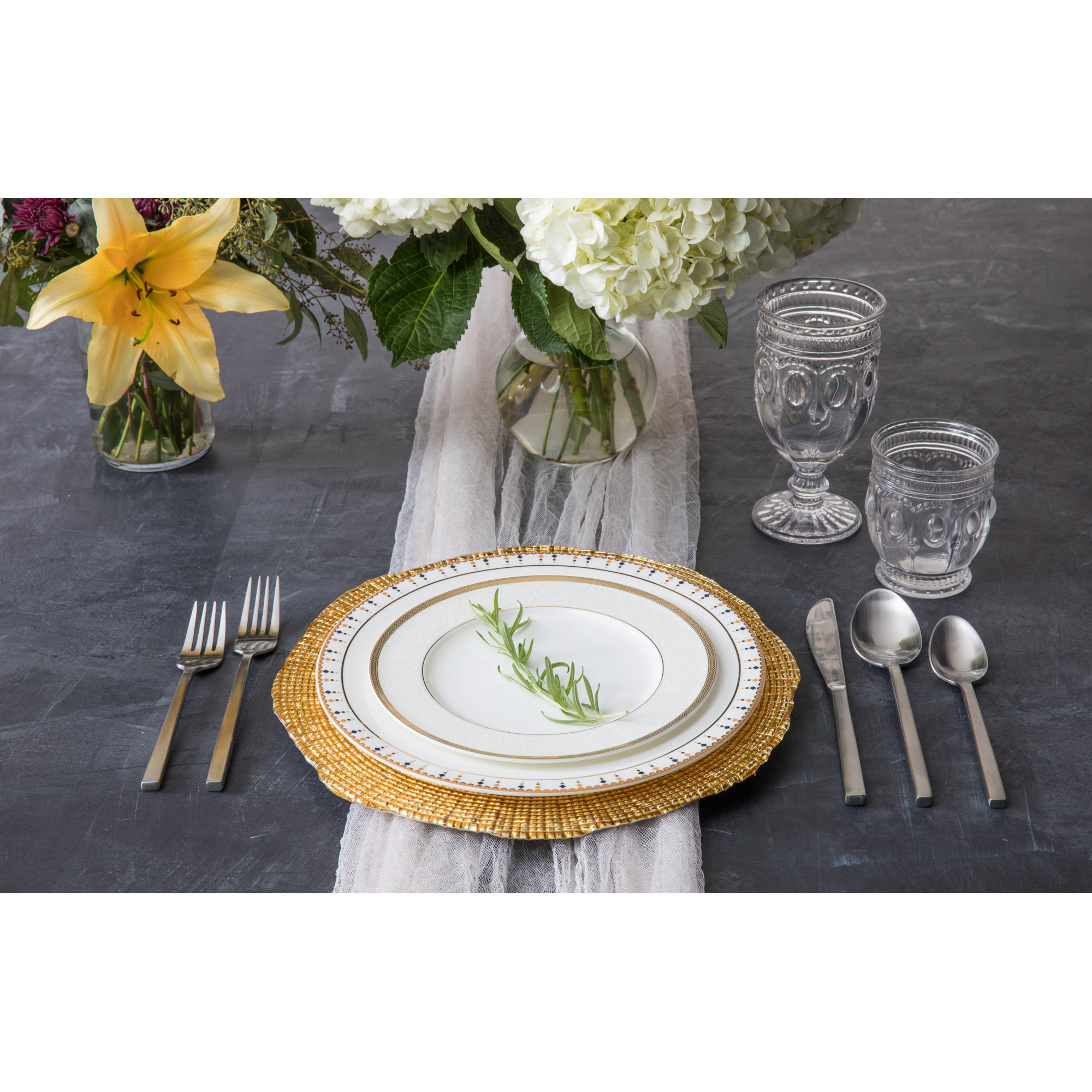 Arezzo Brushed 2 Piece Salad Servers Set, Brushed Silver