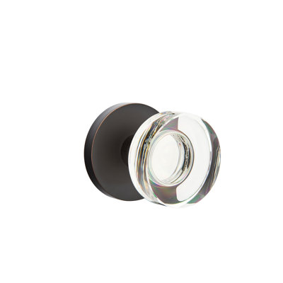 Ensemble de boutons d'intimité avec rosette à disque et poignée moderne en verre Emtek