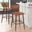 Upholstered Counter Stool with Metal Frame-653668581