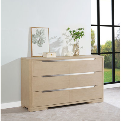 Commode 6 tiroirs Gio orme clair