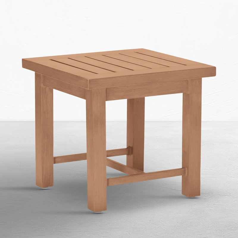 Club Teak Outdoor Side Table, Natural Teak