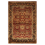 Hand-Knotted High-Quality Red and Black Area Rug
