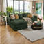 Canapé modulaire en U modulaire avec méridienne réversible - assise très profonde et garantie de 10 ans sur la forme-1042400531