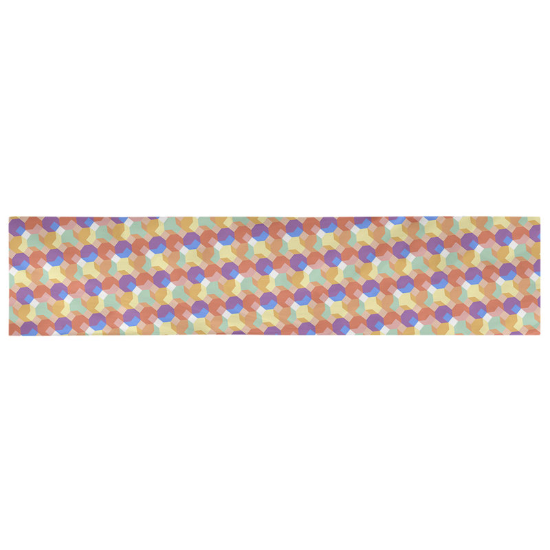 Chemin de table octogons Avicia, 91,5 po x 17,5 po, Polyester, Orange