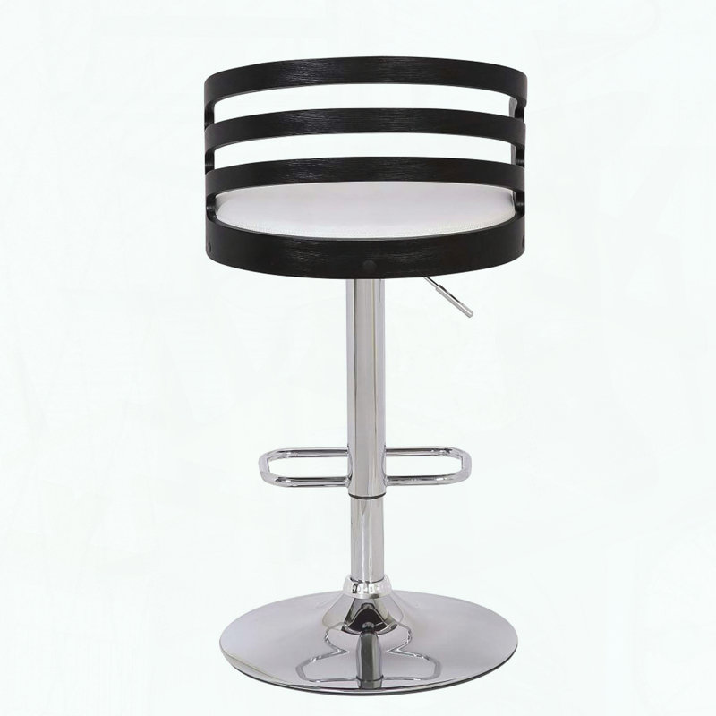 Tabouret de bar rotatif moderne Modern, Siège blanc / structure noire
