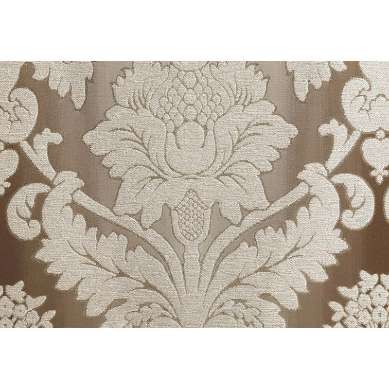 Antique White Tufted Sofa with Floral Cushions and Nailhead Trim