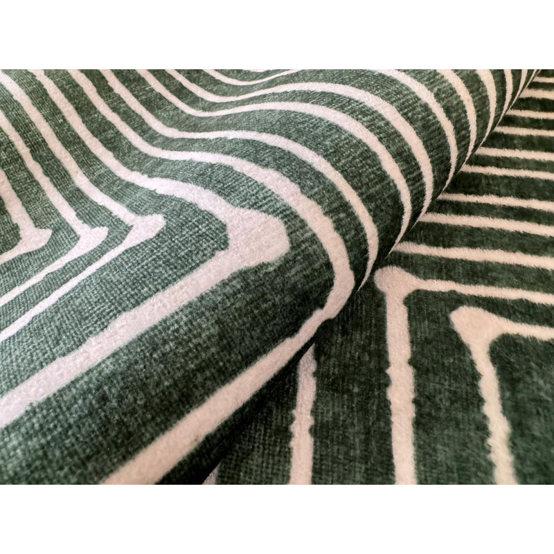 Priene - Indoor, Machine Washable Area Rug - 5'3" Round Beige Green Home Carpet, Round 5'3"